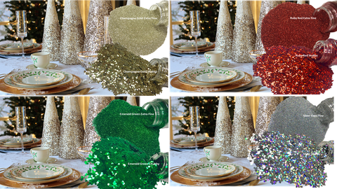 Holiday tables will sparkle when you make these easy glittered "cone" trees