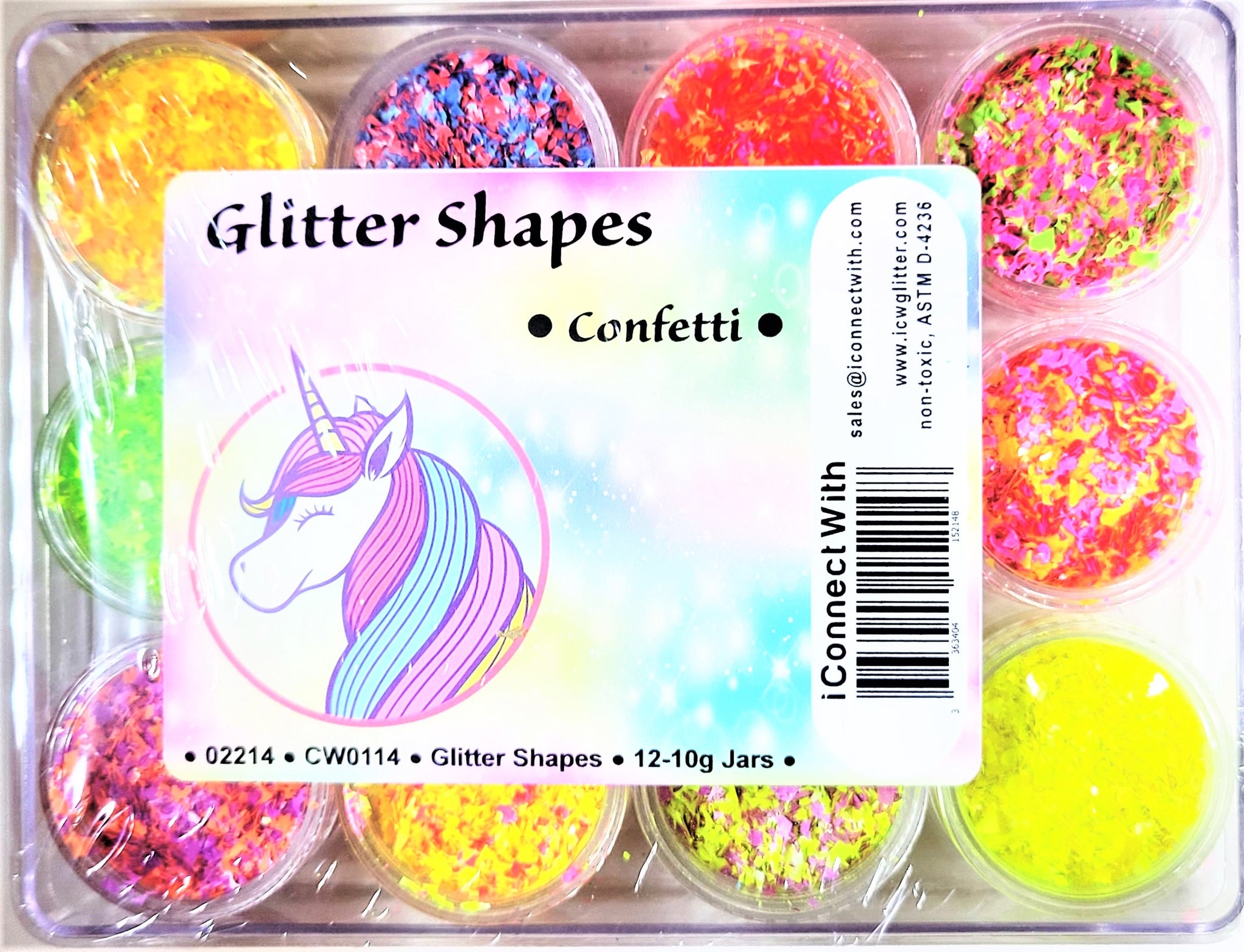 Glitter Shapes - Multicolor Confetti Shapes Kit