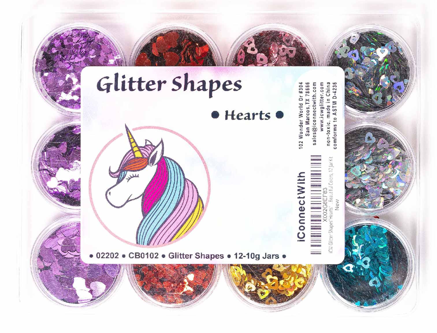 Glitter Shapes - Multi-Color Heart Shapes Kit