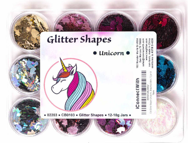 Glitter Shapes - Multi-Color Unicorn Shapes Kit