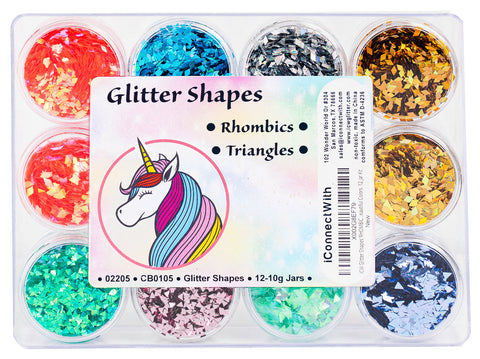 Glitter Shapes - Multi-Color Rhombic Shapes, Diamonds and Triangles Kit