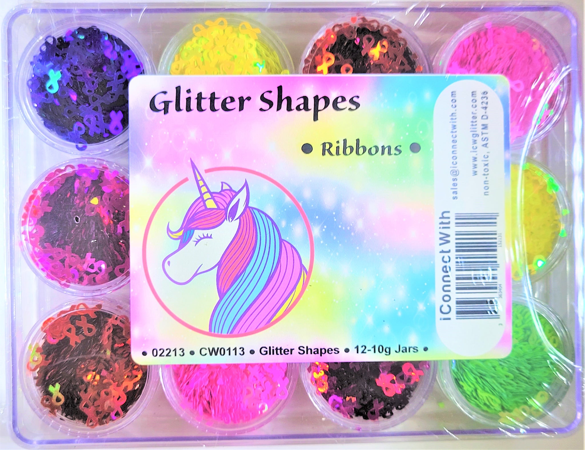 Glitter Shapes - Multicolor Ribbons Shapes Kit
