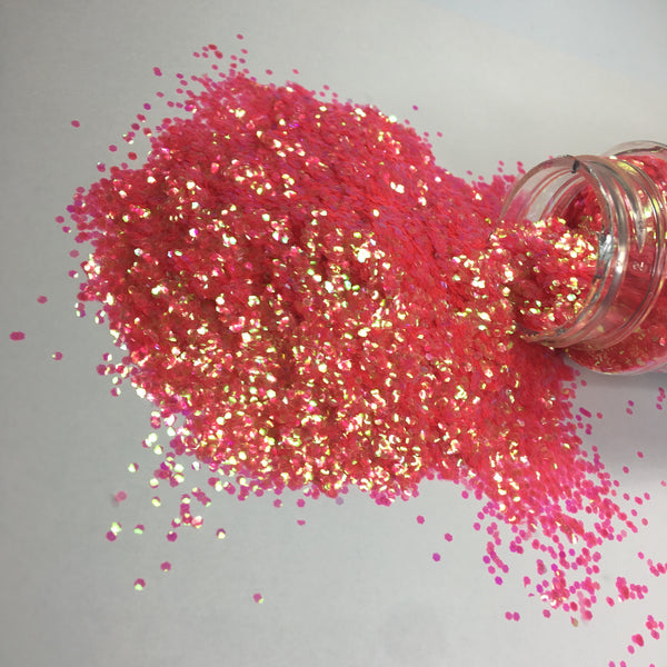Coral Pink, Stubby Iridescent Glitter