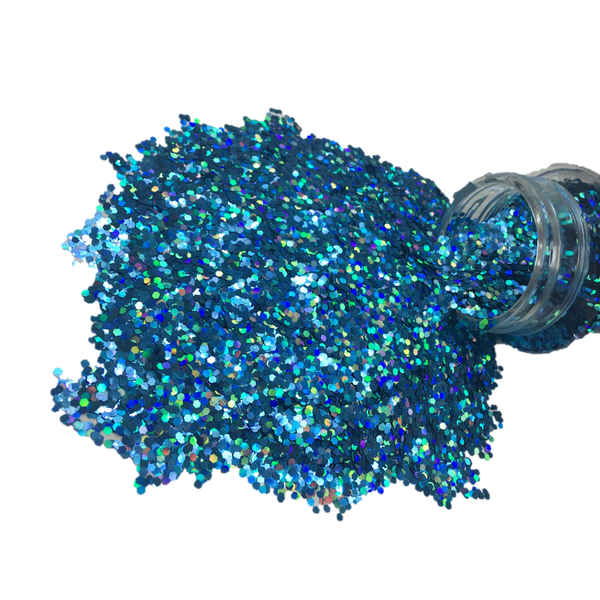 Ocean Turquoise Blue, Stubby Holographic Glitter